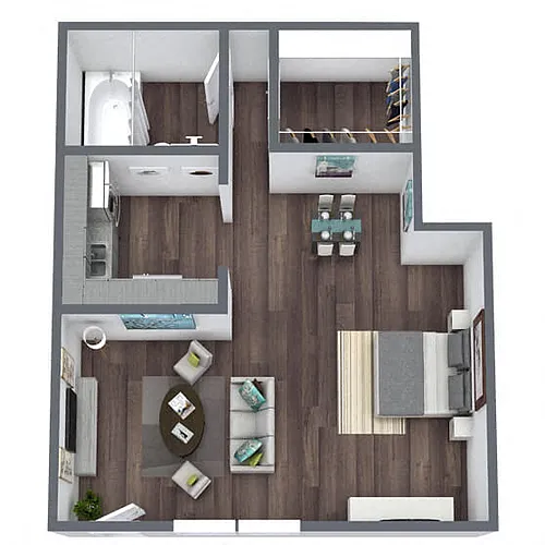 Floor plan S3: 0 Bed 1 Bath