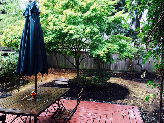Private backyard with deck!