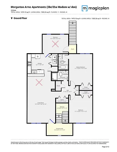 Floor plan 2 Bedroom w Den Managers Unit Stainless