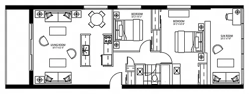 Floor plan 10 Ben Lomond - Plan C 2 Bed 1 Bath