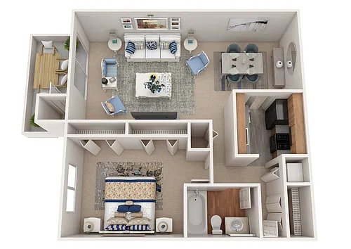 Floor plan VE 1 Bed 1 Bath