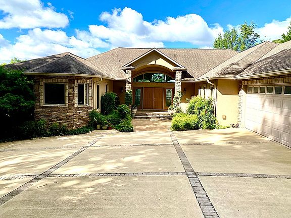 Front of home- 3 car garage
