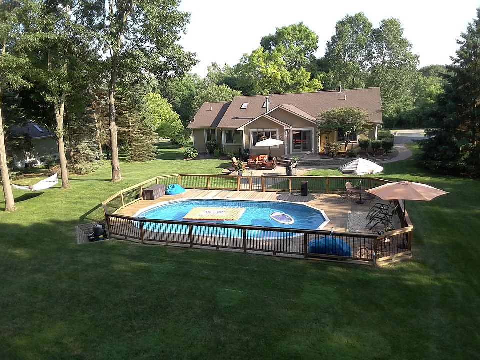 Drone view of backyard