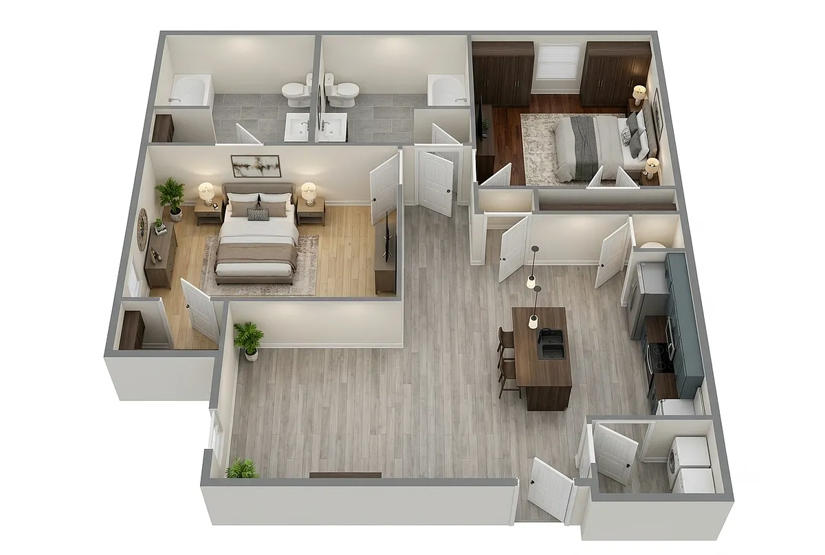 Floor plan 2 bedroom 2 bathroom