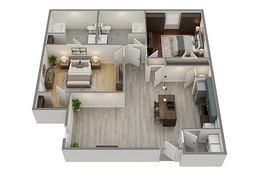 Floor plan 2 bedroom 2 bathroom