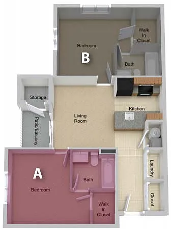 Floor plan By The Bed Pricing - Two Bedroom