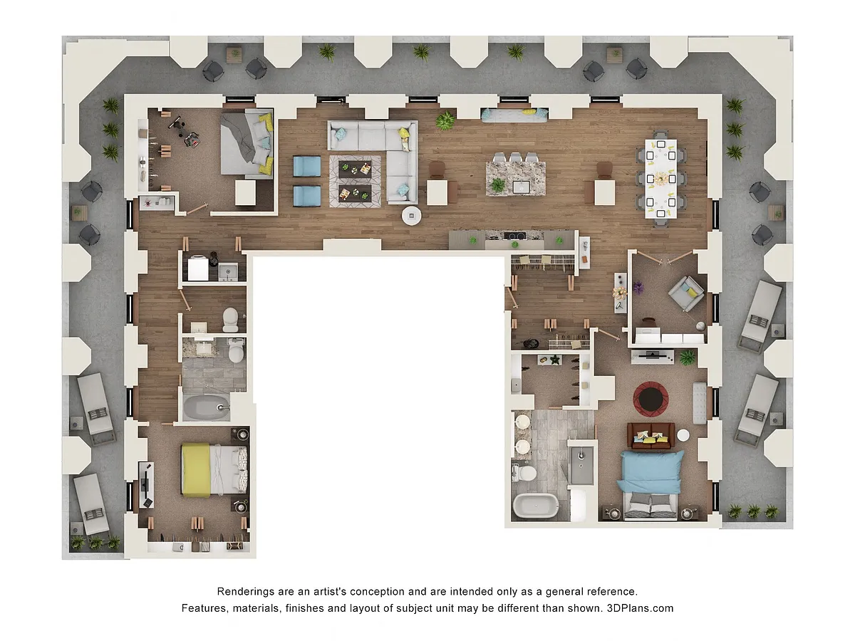 Floor plan 3 Bed, 2.5 Bath
