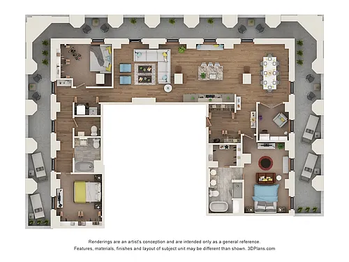 Floor plan 3 Bed, 2.5 Bath