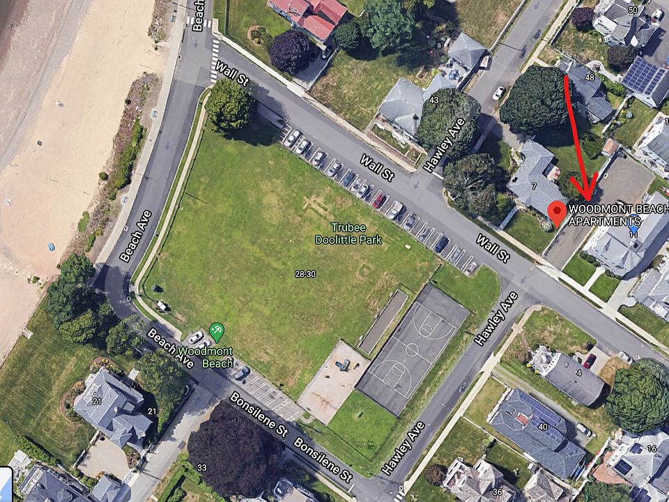 Across from park, basketball court and bocce pitch. 300 feet to beach. Free off street parking