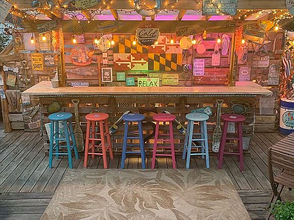 Custom Tiki Bar with power. 