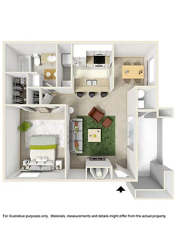 Floor plan One Bed One Bath