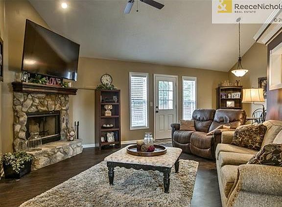 You will love the great room with stone fireplace and wood floors.