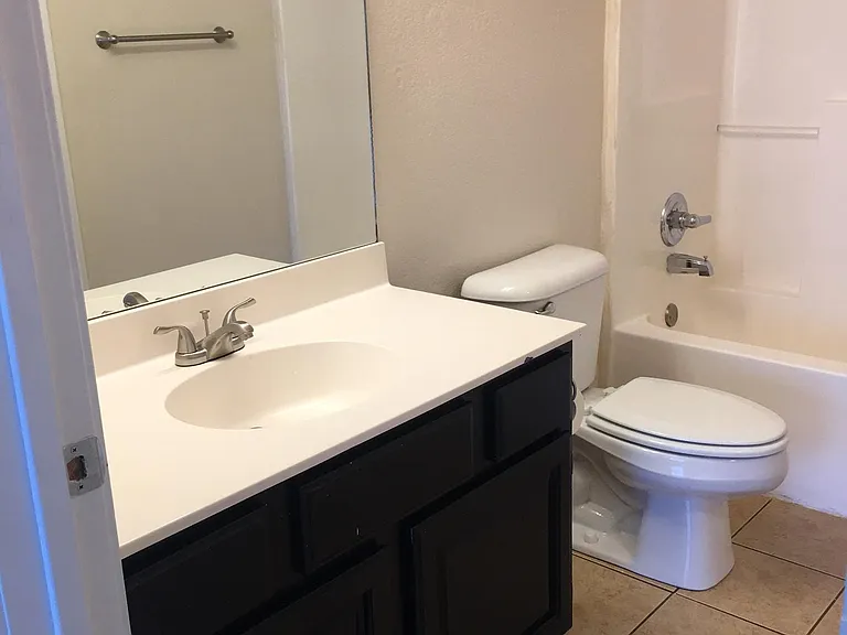 Master bathroom with walk-in closet