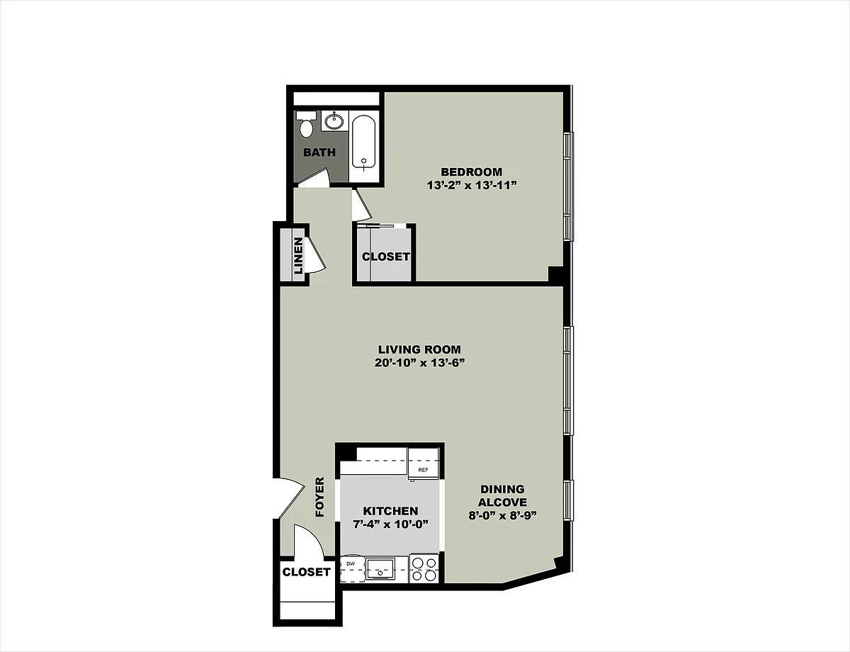 Floor plan 1X1 800