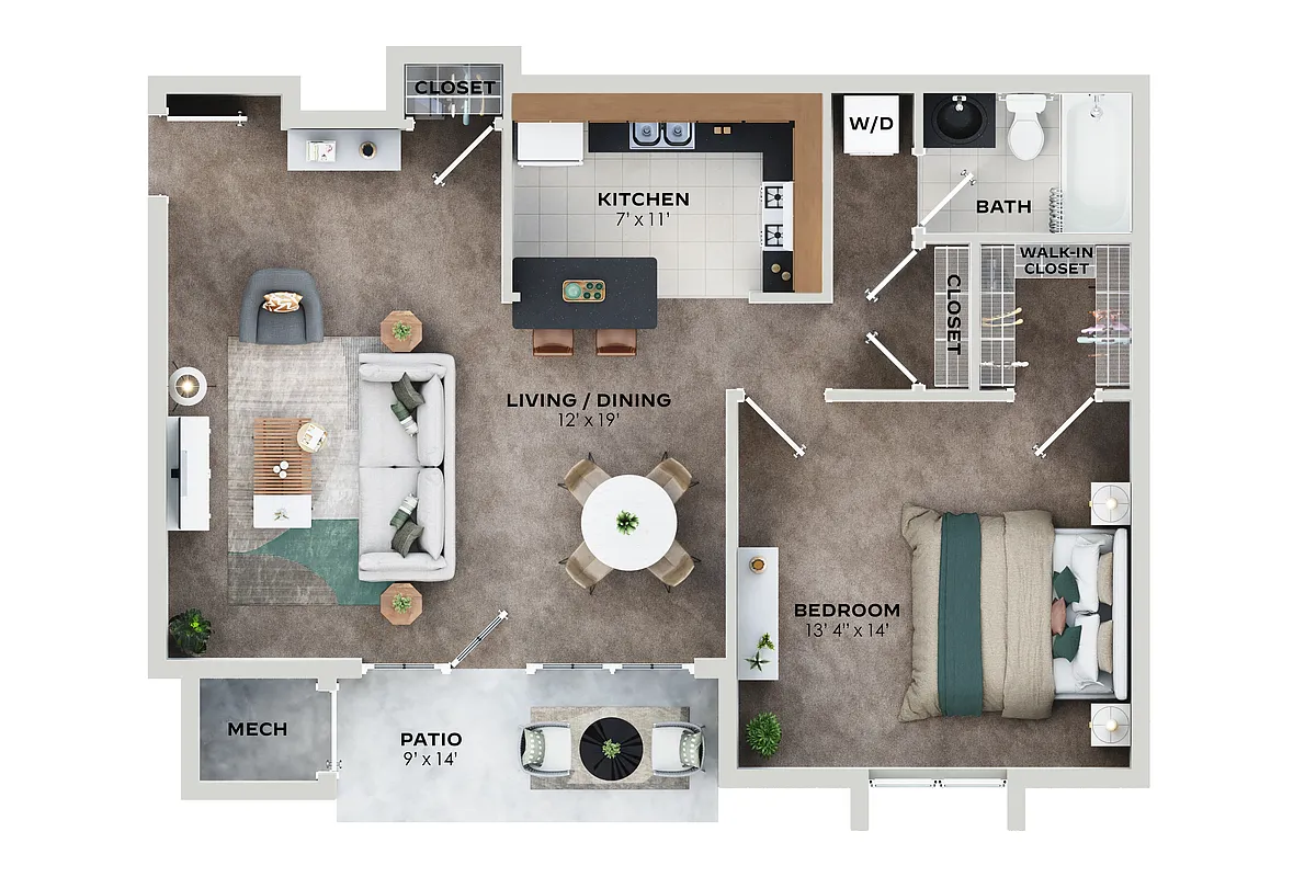 Floor plan 1BR Classic