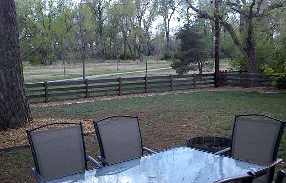 Back yard looking onto Ketring Park