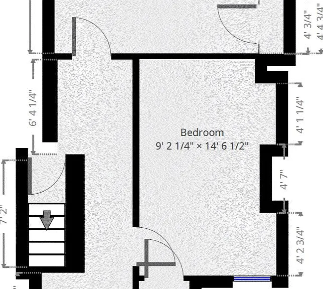 2nd Floor - 2 bedrooms and 1 bathroom