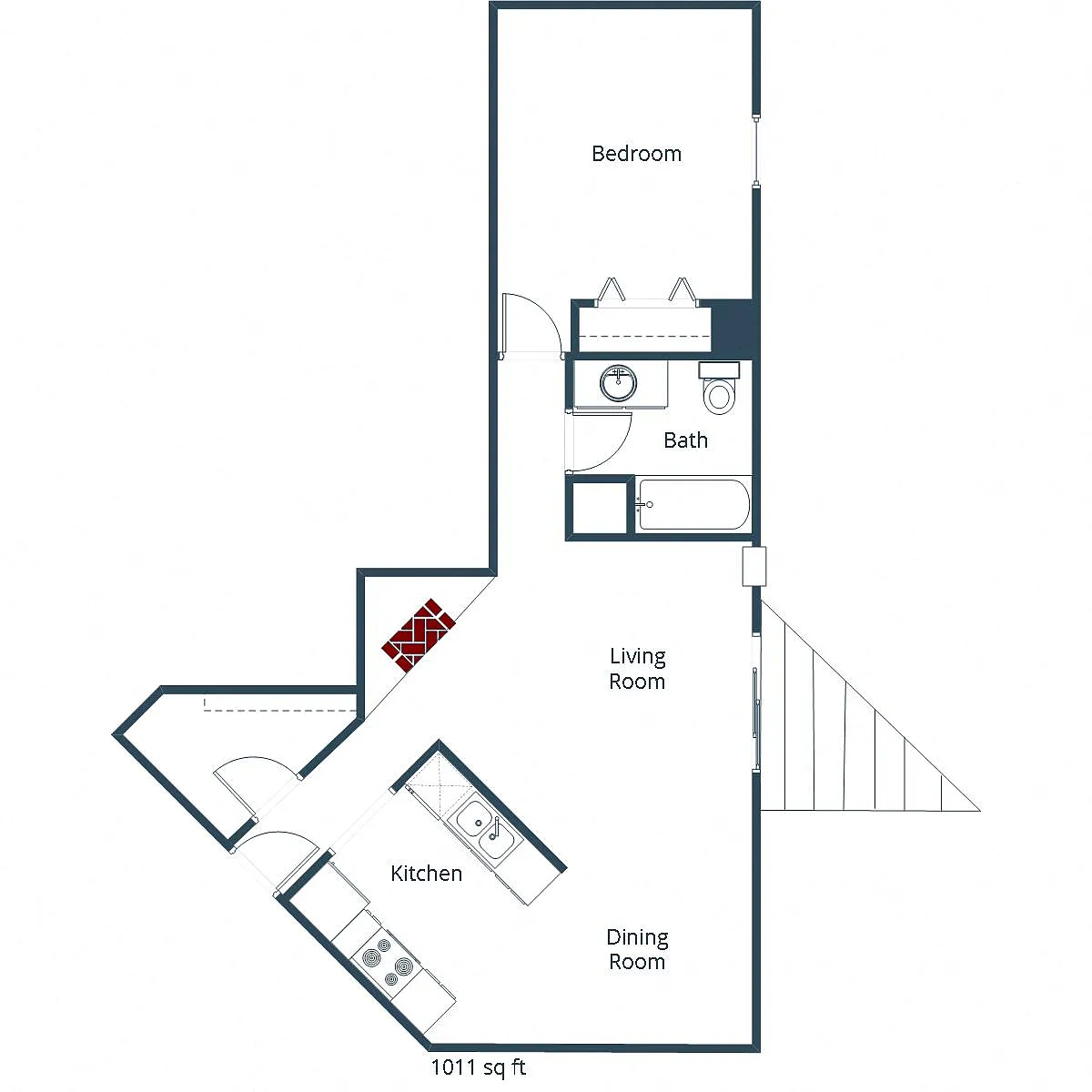 Floor plan One Bedroom 11A