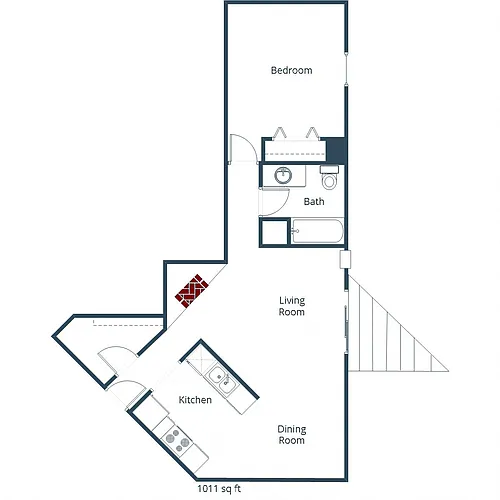 Floor plan One Bedroom 11A