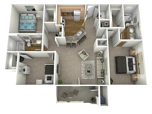 Floor plan 3 Bed, 2 Bath (60% Income Restricted)