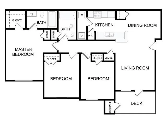 Floor plan 3 Bedroom 2 Bathroom