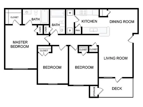 Floor plan 3 Bedroom 2 Bathroom