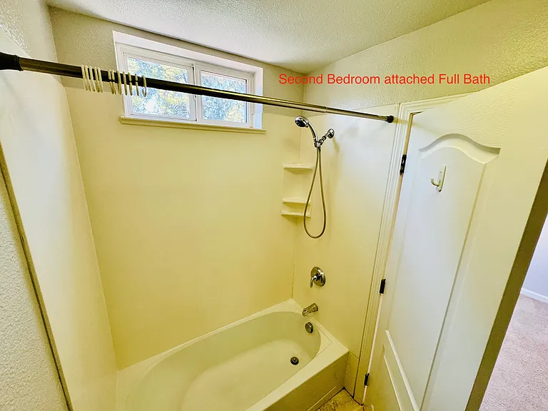 Attached bath with Tub for third/kids bedroom