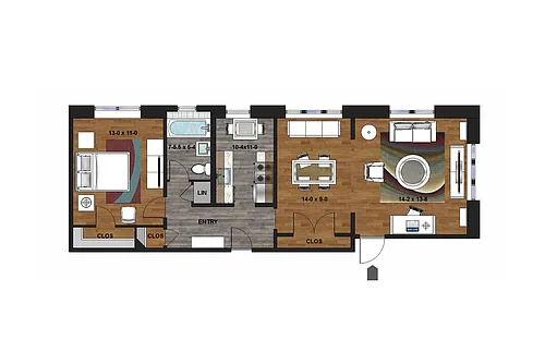 Floor plan 1 Bedroom