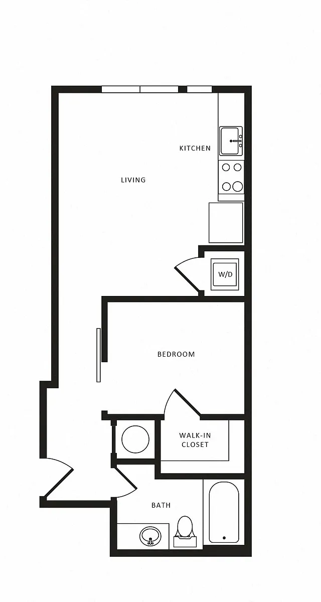 Floor plan 1 Bed/1 Bath-A01 Modern