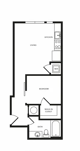 Floor plan 1 Bed/1 Bath-A01 Modern