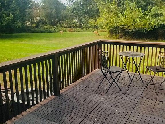 Private wood facing deck.