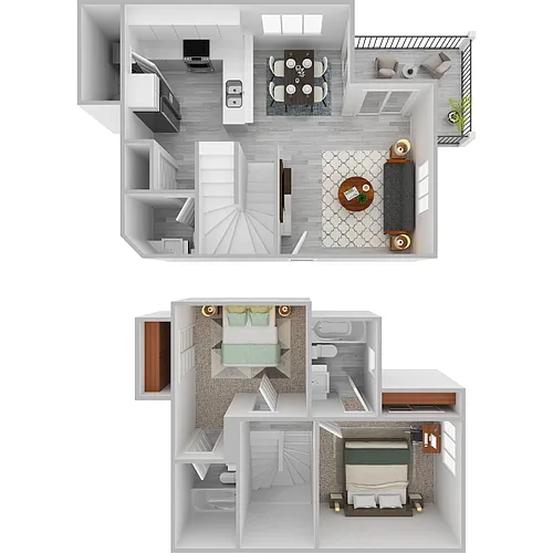 Floor plan Plan A- 2 bed 2.5 bath