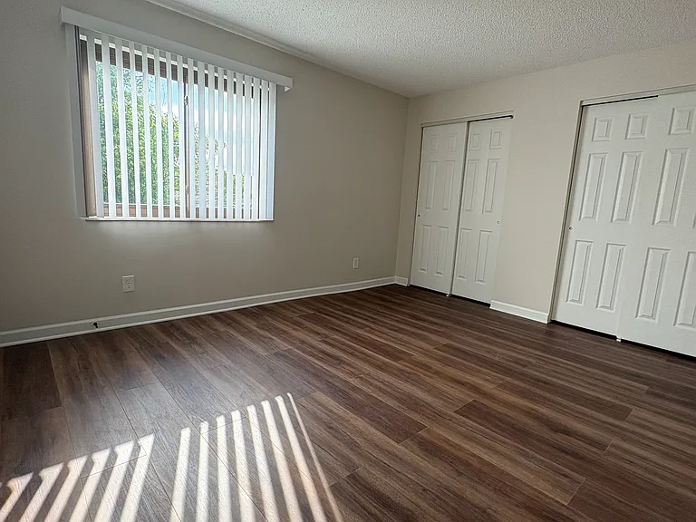 Master bedroom with double closets