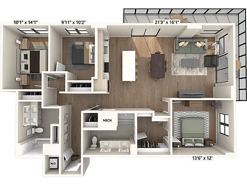 Floor plan C01A-Scheme2