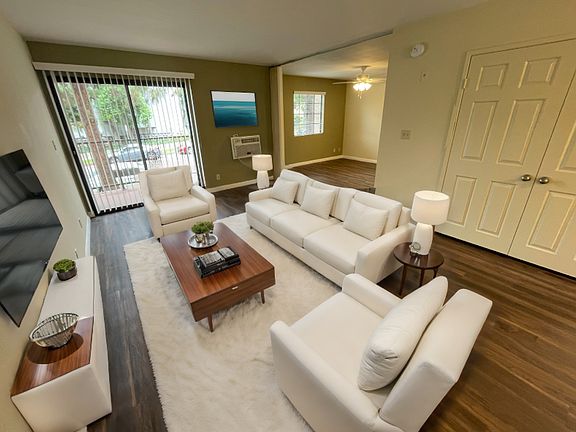 Living Room, Virtually Staged (Apartments are Unfurnished)