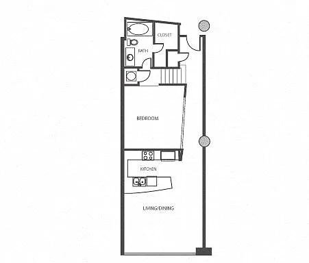Floor plan 1 Bed 1 Bath