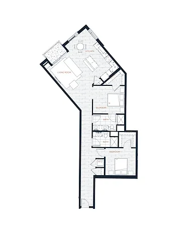 Floor plan B2 - 2 Bed 2 Bath