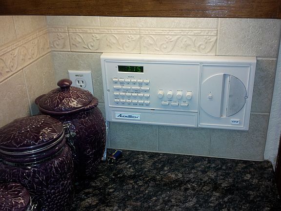 Kitchen counter and intercom detail