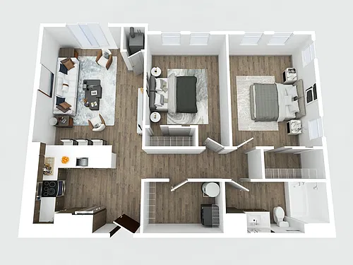 Floor plan 2 Bedroom 1 Bath