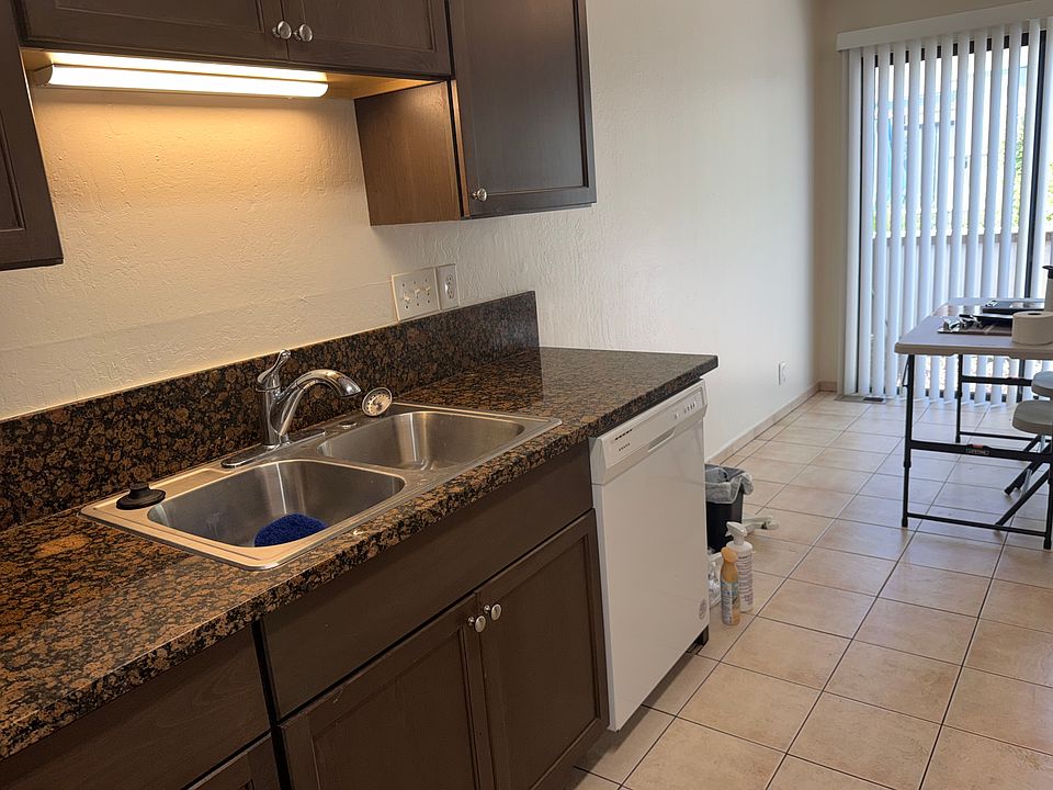 Kitchen Sonk, Dishwasher, and Patio Door