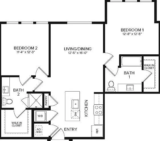 B1 Alt2 | 2 bed 2 bath | 986 sq ft B1 Alt2 | 2 bed 2 bath | 986 sq ft