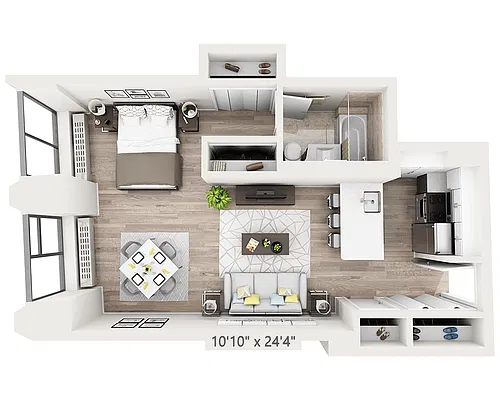 Floor plan Studio w/Alcove C