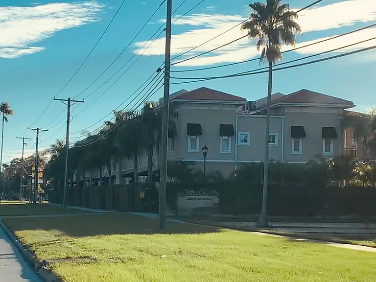 Eastward view of Sherwood Villas townhomes