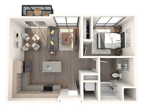 Floor plan 1x1A