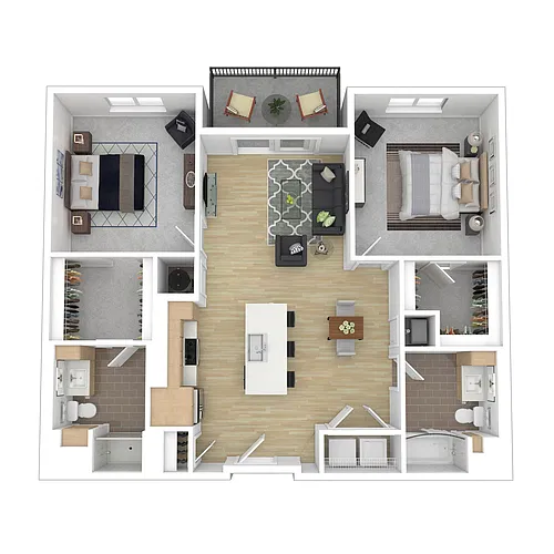 Floor plan Two Bedroom Two Bathroom 2A.5
