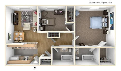 Floor plan 2 Bed 2 Bath