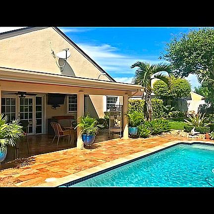 Terrace, deck and pool