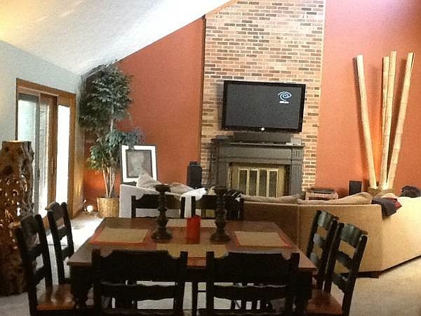 wood burning fireplace