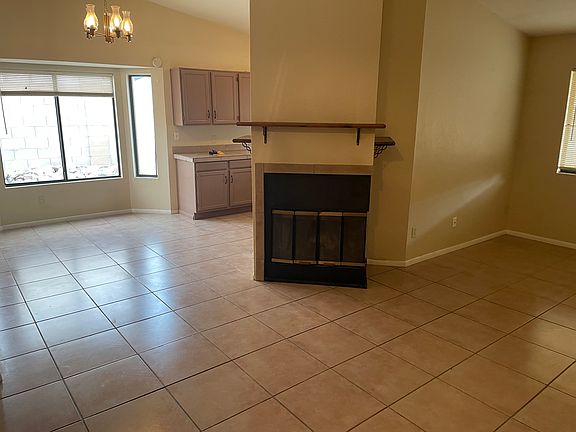 Fireplace in living room/dining area