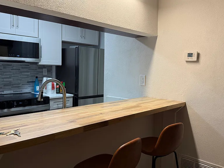Butcher block Bar Area